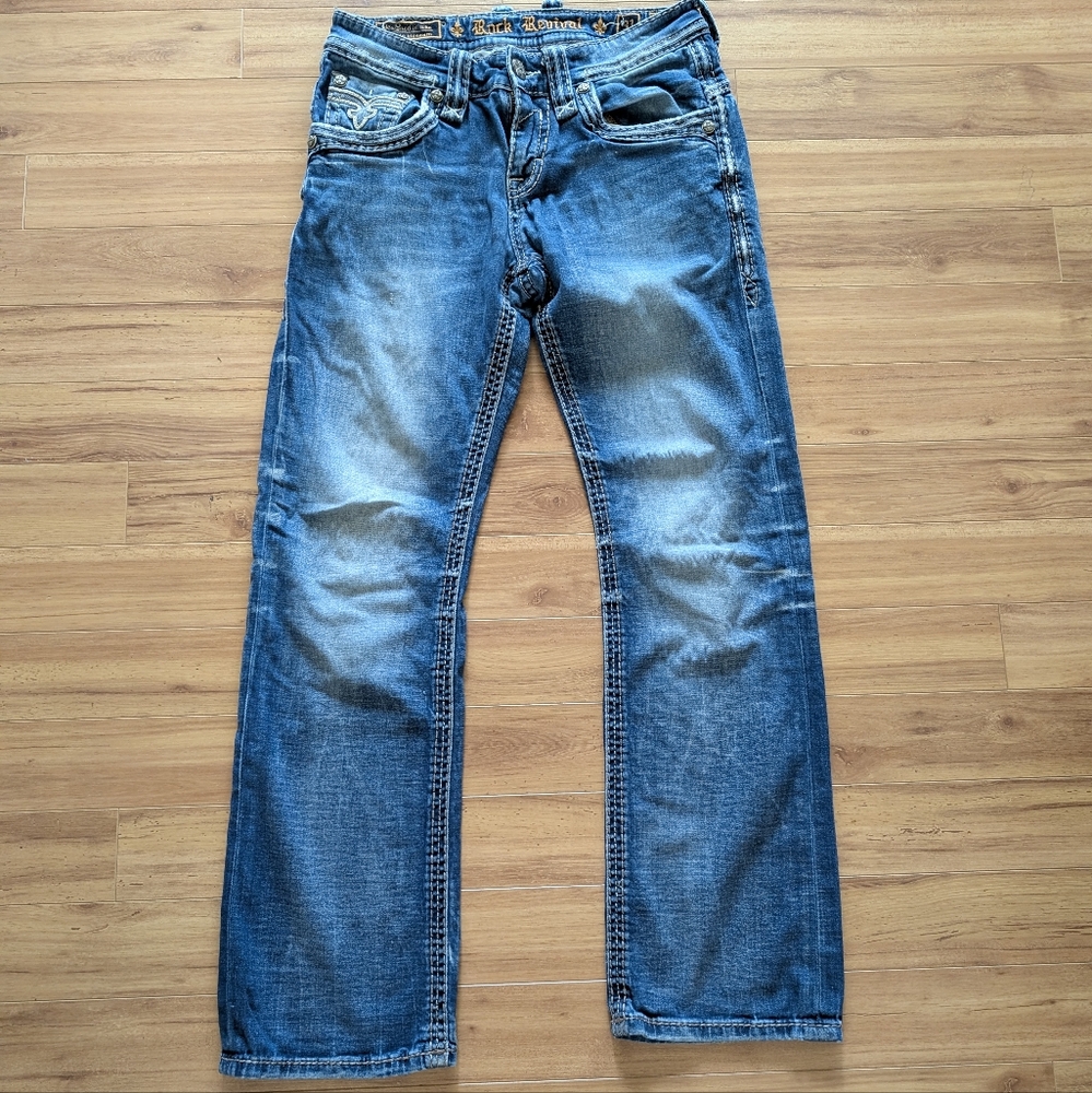 Rock Revival Blue Bootcut Jeans Classic Style